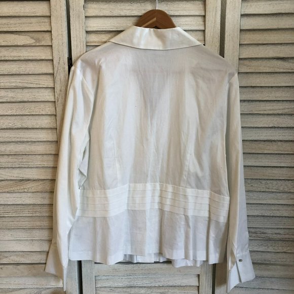 NWT Jones New York White Oxford Tuxedo Blouse 1X - Picture 2 of 9